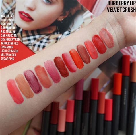 lip velvet crush burberry|burberry lip velvet crush swatches.